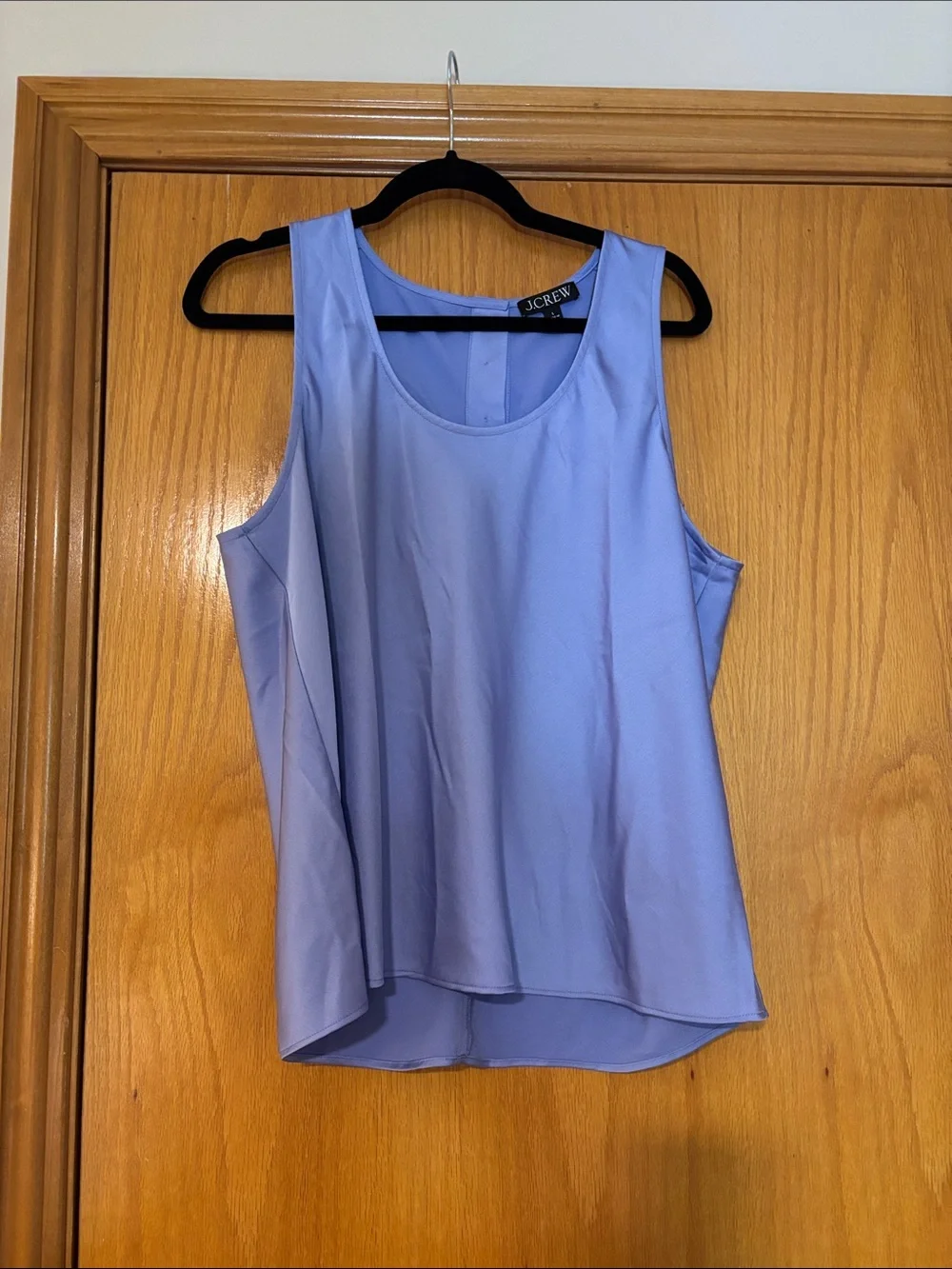 J. Crew Light Lavender Scoop Neck Suiting Shell